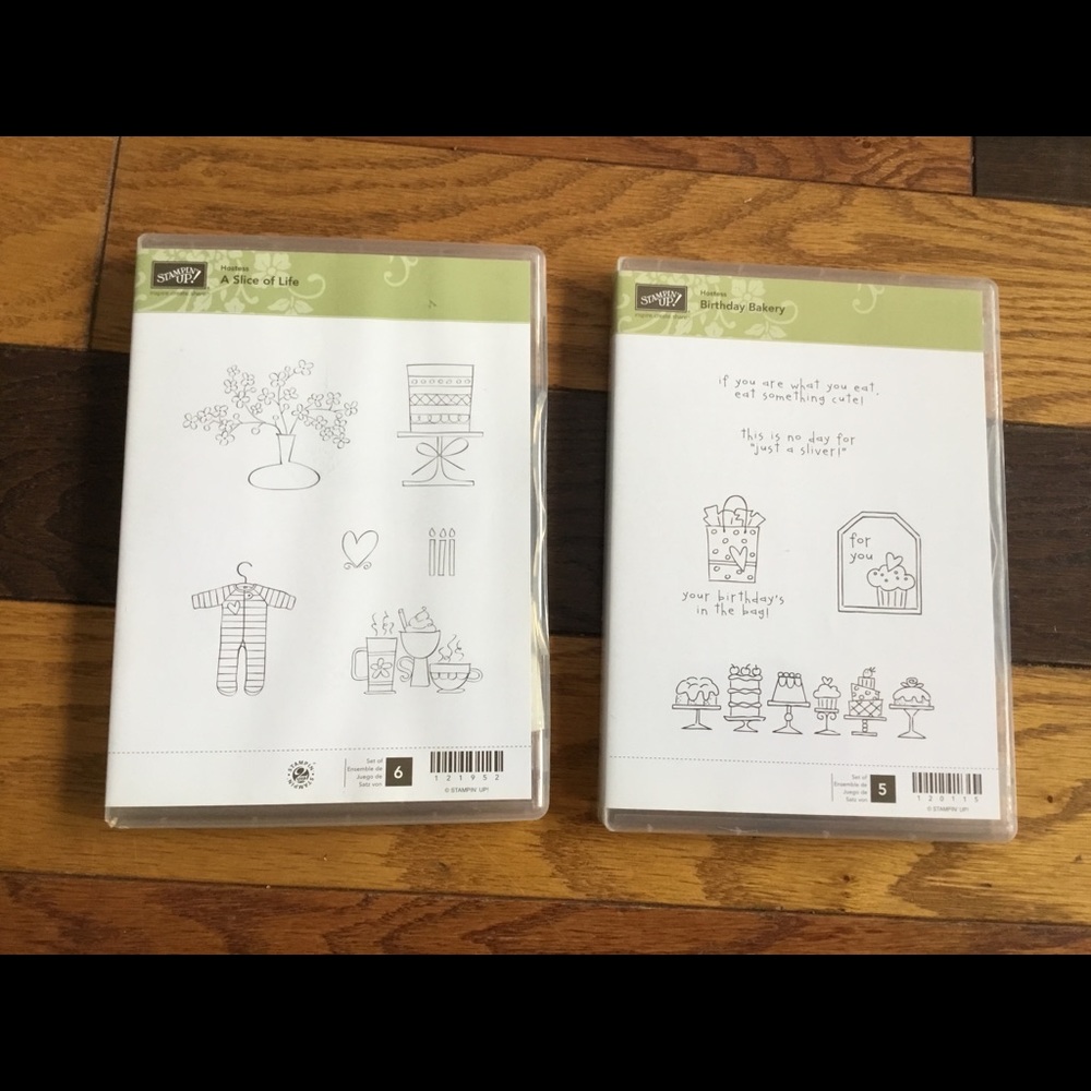 Stampin Up x2 clear mount stamps birthday etc.